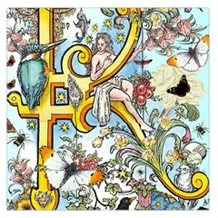 The Illustrated Alphabet - K - By Larenard Large Satin Scarf (square) by LaRenard