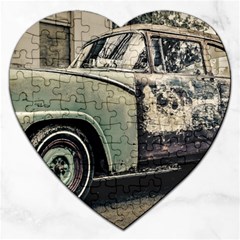 Abandoned Old Car Photo Jigsaw Puzzle (heart) by dflcprintsclothing