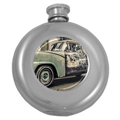 Abandoned Old Car Photo Round Hip Flask (5 Oz) by dflcprintsclothing