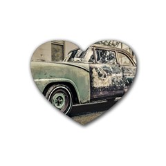 Abandoned Old Car Photo Heart Coaster (4 Pack)  by dflcprintsclothing