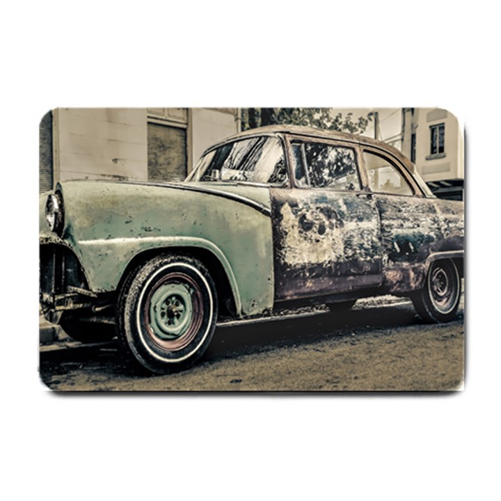 Abandoned Old Car Photo Small Doormat 