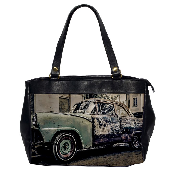 Abandoned Old Car Photo Oversize Office Handbag