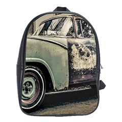 Abandoned Old Car Photo School Bag (xl) by dflcprintsclothing