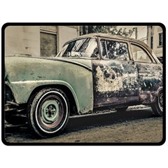 Abandoned Old Car Photo Double Sided Fleece Blanket (large)  by dflcprintsclothing