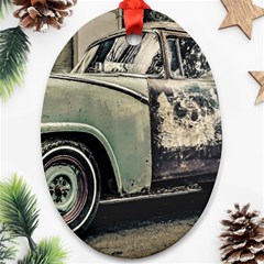 Abandoned Old Car Photo Ornament (oval) by dflcprintsclothing