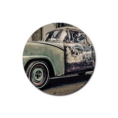 Abandoned Old Car Photo Rubber Coaster (round)  by dflcprintsclothing