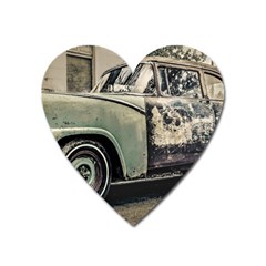 Abandoned Old Car Photo Heart Magnet