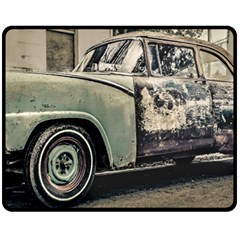 Abandoned Old Car Photo Fleece Blanket (medium)  by dflcprintsclothing