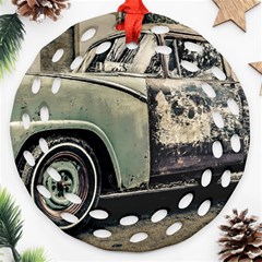 Abandoned Old Car Photo Ornament (round Filigree) by dflcprintsclothing