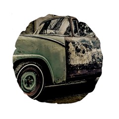 Abandoned Old Car Photo Standard 15  Premium Round Cushions by dflcprintsclothing