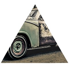 Abandoned Old Car Photo Wooden Puzzle Triangle by dflcprintsclothing