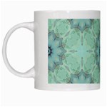 Mint floral pattern White Mugs Left