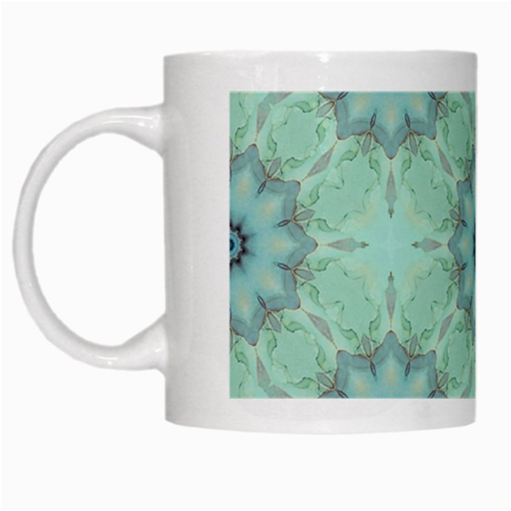 Mint floral pattern White Mugs