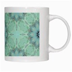 Mint floral pattern White Mugs Right