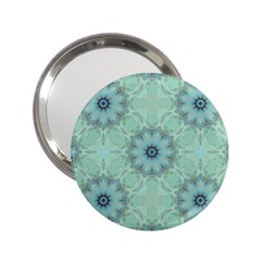 Mint Floral Pattern 2 25  Handbag Mirrors by Dazzleway