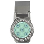 Mint floral pattern Money Clips (CZ)  Front