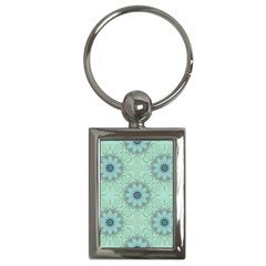 Mint Floral Pattern Key Chain (rectangle) by Dazzleway