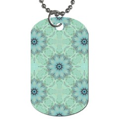 Mint Floral Pattern Dog Tag (one Side) by Dazzleway