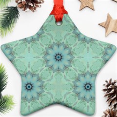 Mint Floral Pattern Star Ornament (two Sides) by Dazzleway