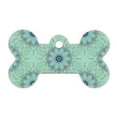 Mint Floral Pattern Dog Tag Bone (two Sides) by Dazzleway