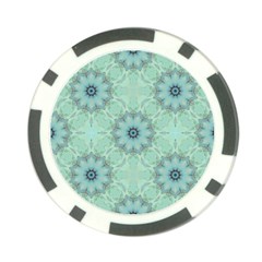 Mint Floral Pattern Poker Chip Card Guard by Dazzleway