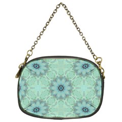 Mint Floral Pattern Chain Purse (one Side) by Dazzleway