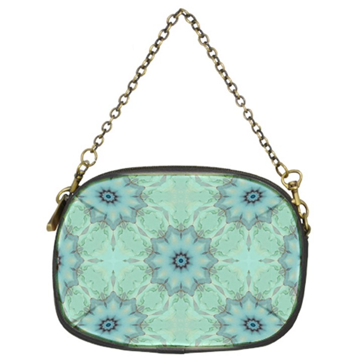 Mint floral pattern Chain Purse (Two Sides)