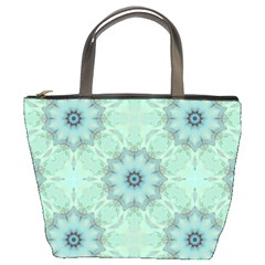 Mint Floral Pattern Bucket Bag by Dazzleway