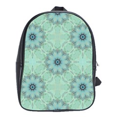 Mint Floral Pattern School Bag (large) by Dazzleway