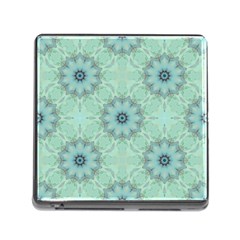 Mint Floral Pattern Memory Card Reader (square 5 Slot) by Dazzleway