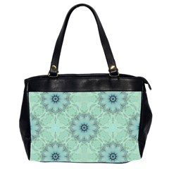 Mint Floral Pattern Oversize Office Handbag (2 Sides) by Dazzleway