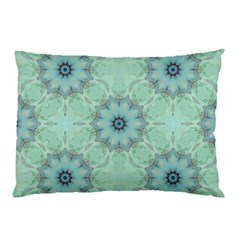 Mint Floral Pattern Pillow Case (two Sides) by Dazzleway