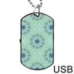 Mint floral pattern Dog Tag USB Flash (Two Sides) Front