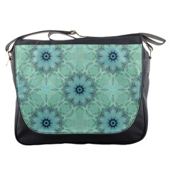 Mint Floral Pattern Messenger Bag by Dazzleway