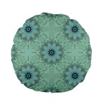 Mint floral pattern Standard 15  Premium Round Cushions Front