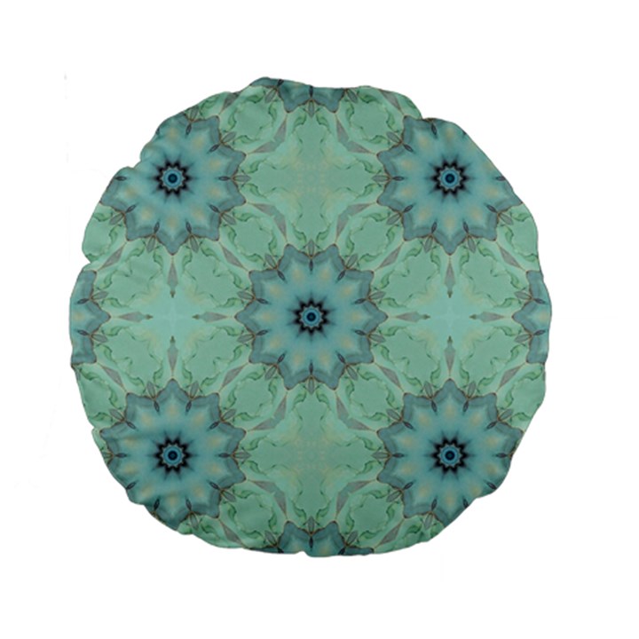 Mint floral pattern Standard 15  Premium Round Cushions