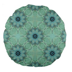 Mint Floral Pattern Large 18  Premium Round Cushions by Dazzleway