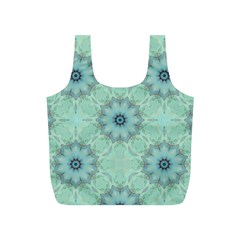 Mint Floral Pattern Full Print Recycle Bag (s) by Dazzleway