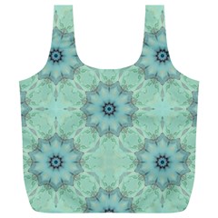 Mint Floral Pattern Full Print Recycle Bag (xl) by Dazzleway