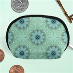 Mint floral pattern Accessory Pouch (Medium) Front