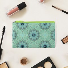 Mint Floral Pattern Cosmetic Bag (xs) by Dazzleway