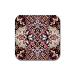 Pink Pattern Rubber Square Coaster (4 Pack)  by Dazzleway