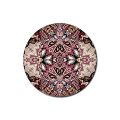 Pink Pattern Rubber Round Coaster (4 Pack)  by Dazzleway