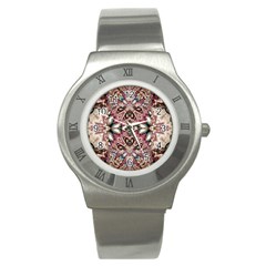 Pink Pattern Stainless Steel Watch by Dazzleway