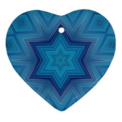 Blue Star Heart Ornament (two Sides)