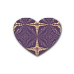 Purple and gold Rubber Coaster (Heart)  Front