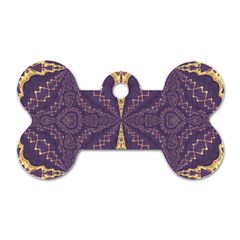 Purple And Gold Dog Tag Bone (one Side) by Dazzleway