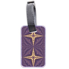 Purple And Gold Luggage Tag (two Sides) by Dazzleway