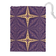 Purple And Gold Drawstring Pouch (5xl) by Dazzleway