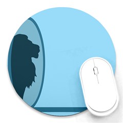 Cat Mirror Lion Round Mousepads by HermanTelo